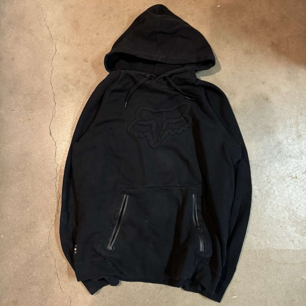 Fox Black Hoodie with Logo